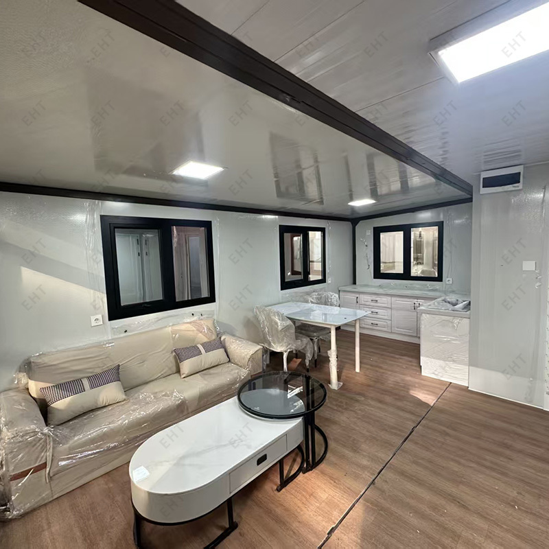 Unit Hidup Bergerak Prefabrikasi Rumah Kontainer Sayap Ganda 20 kaki yang Dapat Diperluas