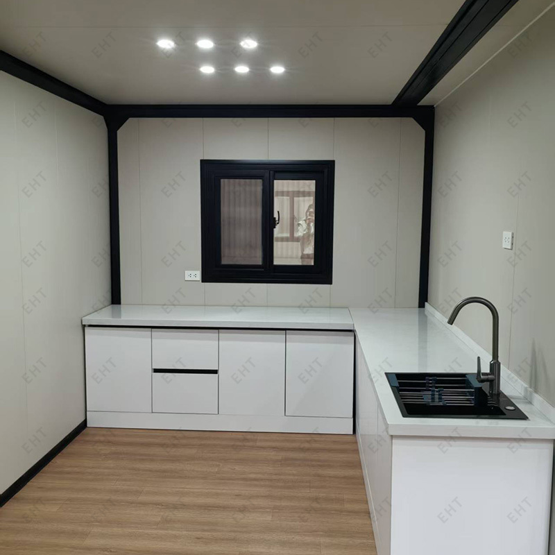 Unit Hidup Bergerak Prefabrikasi Rumah Kontainer Sayap Ganda 20 kaki yang Dapat Diperluas