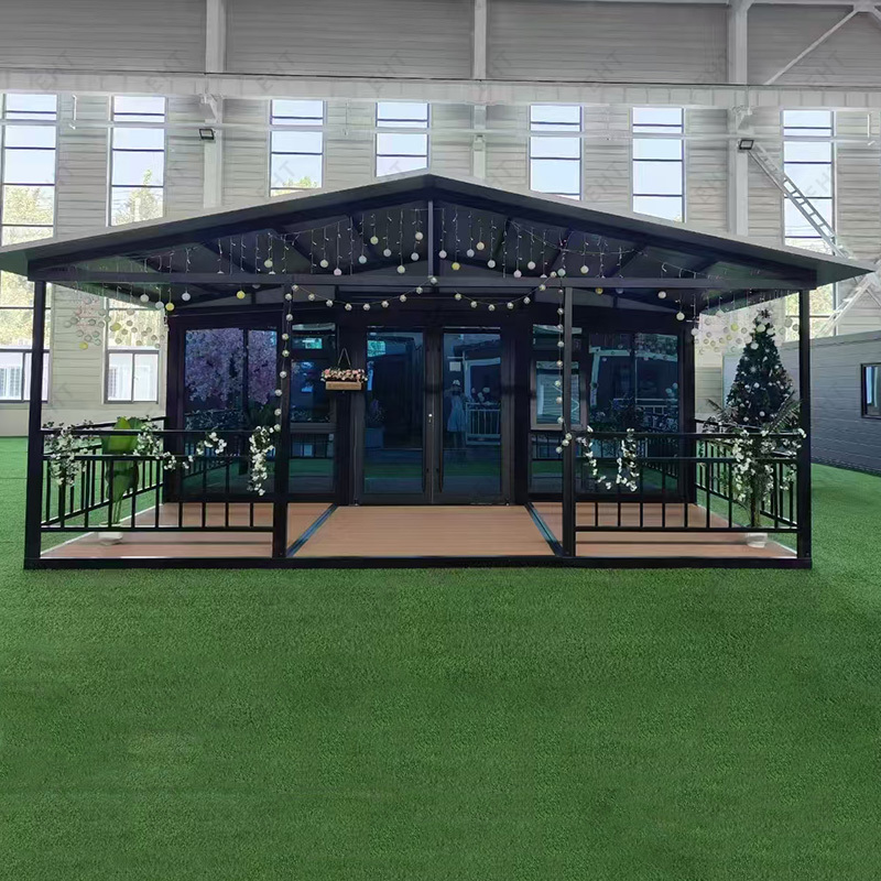 Unit Hidup Bergerak Prefabrikasi Rumah Kontainer Sayap Ganda 20 kaki yang Dapat Diperluas