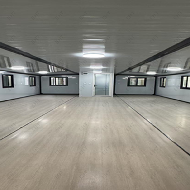 Unit Hidup Modular Prefabrikasi Rumah Kontainer Sayap Ganda 40ft yang Dapat Diperluas