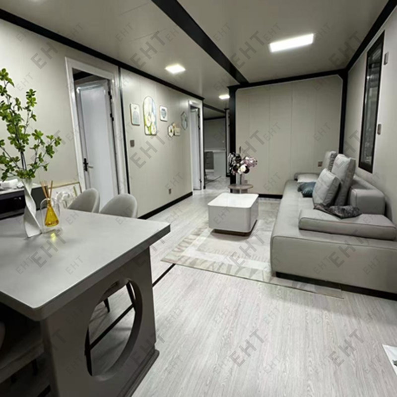 Unit Hidup Modular Prefabrikasi Rumah Kontainer Sayap Ganda 40ft yang Dapat Diperluas